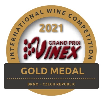 Medailička na láhve GRAND PRIX VINEX 2021 - zlatá